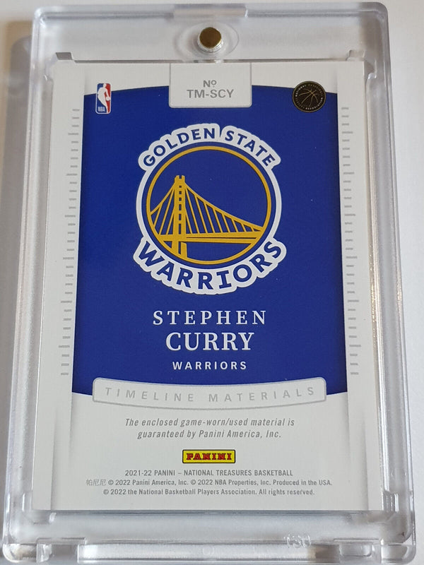 2021 National Treasures Stephen Curry #PATCH /99 Blue Jumbo Game Worn Jersey