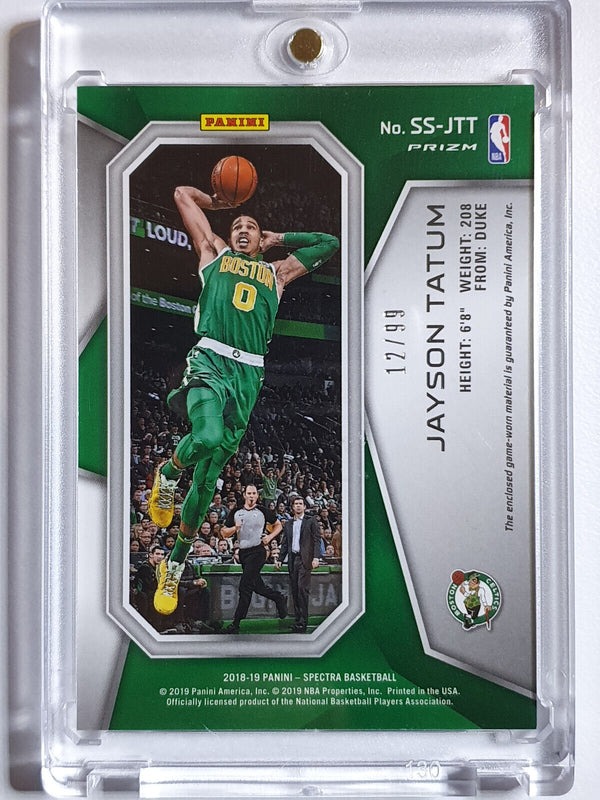 2018 Panini Spectra Jayson Tatum #PATCH Silver /99 Game Worn Jersey - Rare