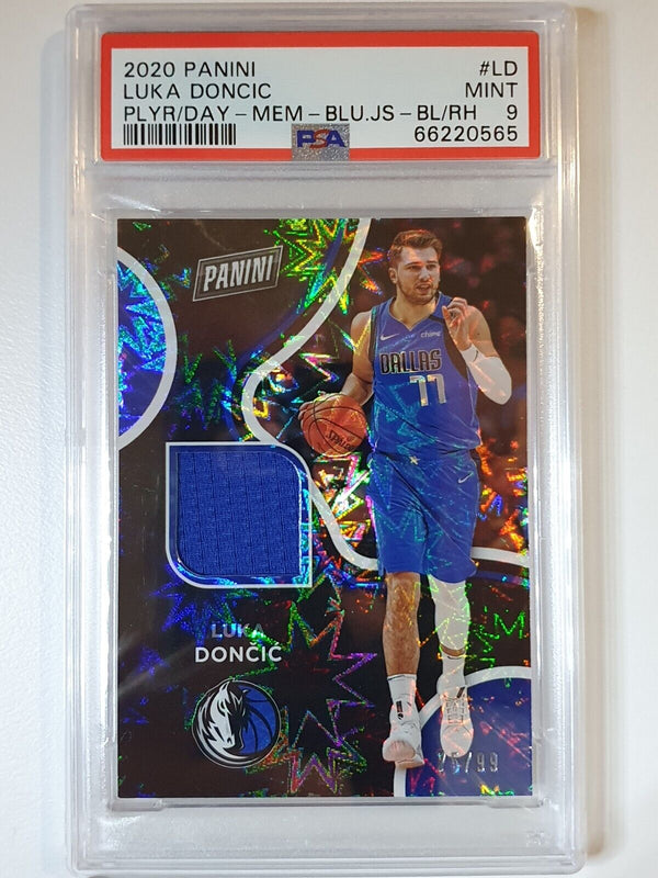 2020 Panini Luka Doncic #PATCH EXPLOSION /99 Game Worn Jersey - PSA 9 (POP 3)