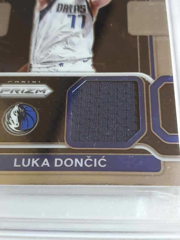 2021 Prizm Luka Doncic #PATCH Game Worn Jersey Swatch - PSA 9 (POP 4)