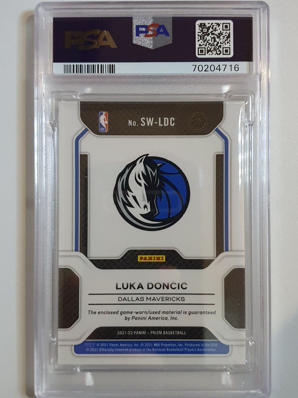 2021 Prizm Luka Doncic #PATCH Game Worn Jersey Swatch - PSA 9 (POP 4)