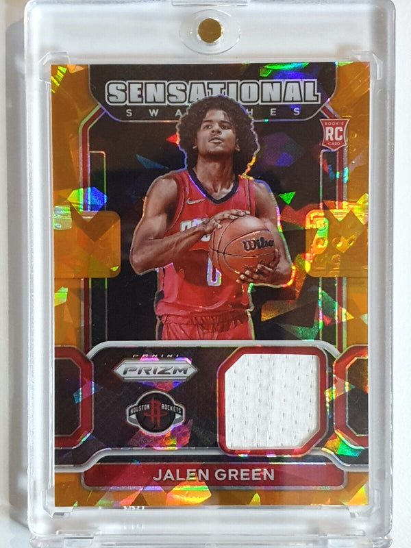 2021 Prizm Jalen Green Rookie #PATCH ORANGE CRACKED ICE Sensational Swatches