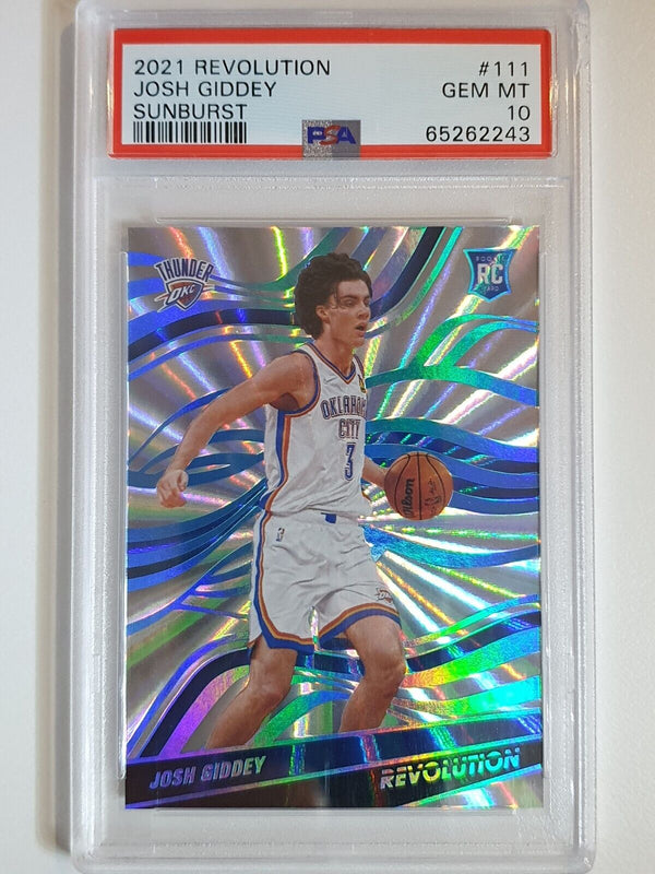 2021 Revolution Josh Giddey Rookie #111 SUNBURST /60 Holo RC - PSA 10 (POP 7)