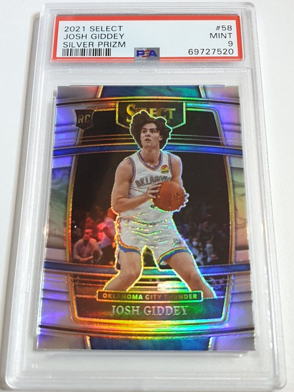 2021 Panini Select Josh Giddey Rookie #58 SILVER HOLO RC - PSA 9 (POP 14)