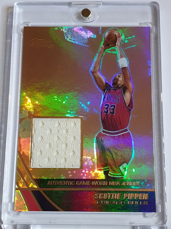 2003 Topps Jersey Edition Scottie Pippen #PATCH COPPER /99 HOLO Game Worn Jersey
