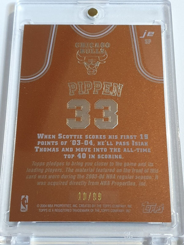 2003 Topps Jersey Edition Scottie Pippen #PATCH COPPER /99 HOLO Game Worn Jersey