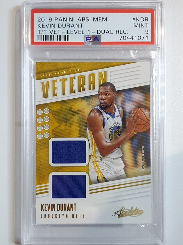 2019 Absolute Kevin Durant #PATCH Dual Game Worn Jersey - PSA 9 (POP 1)