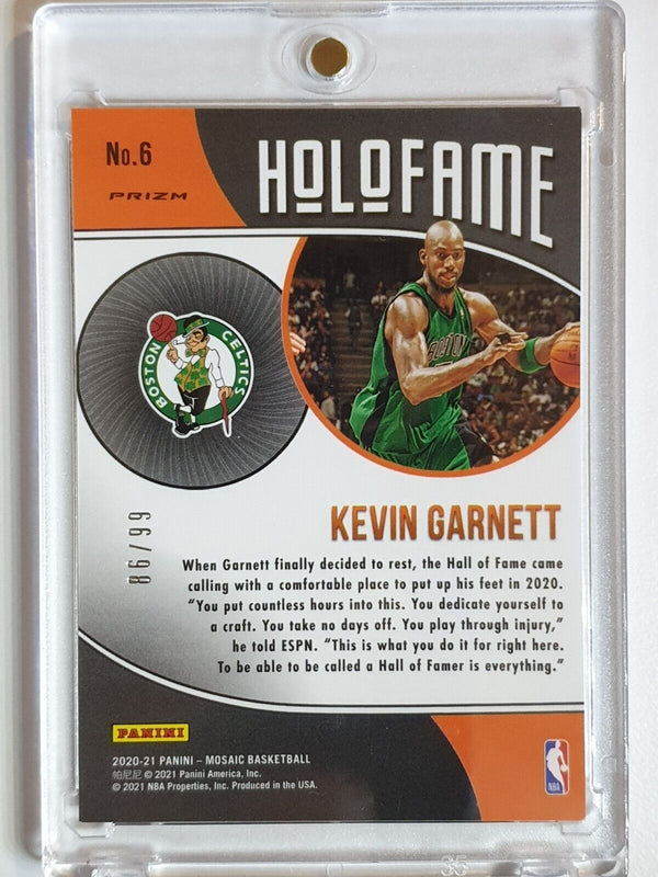 2020 Panini Mosaic Kevin Garnett #6 REACTIVE BLUE /99 Prizm - Ready to Grade