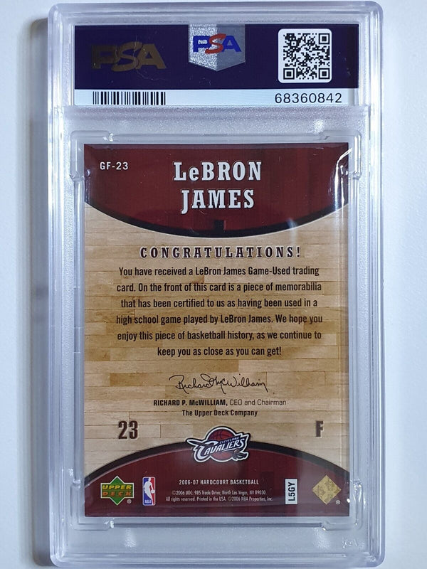 2006 Upper Deck Lebron James #GF-23 Hardcourt USED GAME FLOOR - PSA 9 (POP 5)