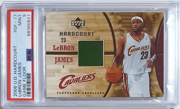 2006 Upper Deck Lebron James #GF-17 Hardcourt USED GAME FLOOR - PSA 9 (POP 4)