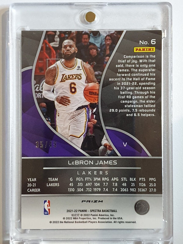 2021 Spectra Lebron James #6 INTERSTELLAR Prizm /49 Variation - Ready to Grade