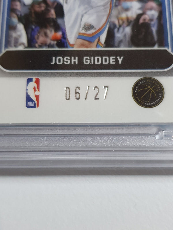 2021 Obsidian Josh Giddey Rookie Patch Auto BLUE FLOOD /27 HOLO - PSA 9 (POP 1)