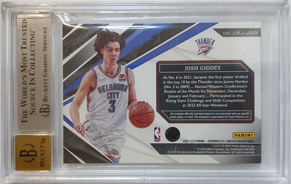 2021 Panini Chronicles Josh Giddey Rookie Patch AUTO /49 RPA - BGS 9 (POP 1)