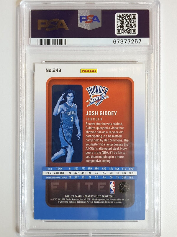 2021 Donruss Elite Josh Giddey Rookie HYPER GOLD Holo - PSA 9 (POP 2)