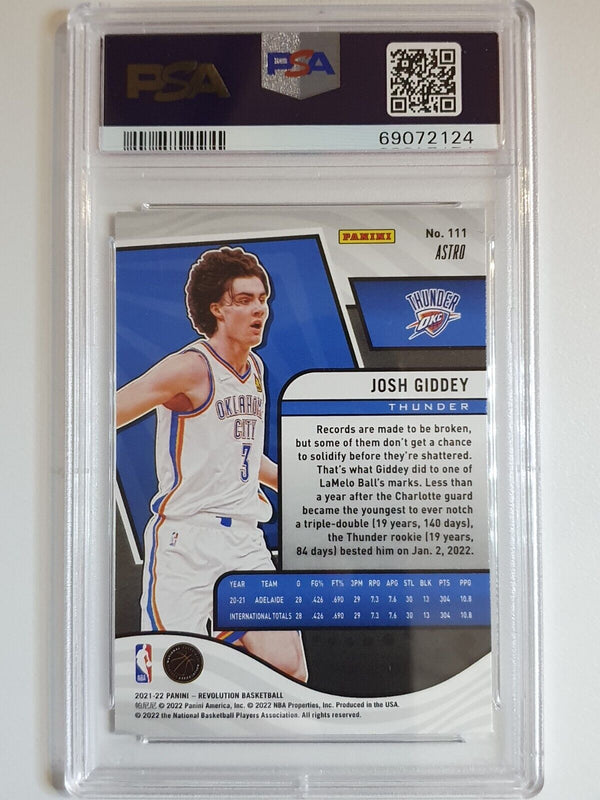 2021 Panini Revolution Josh Giddey Rookie #111 ASTRO HOLO RC - PSA 9 (POP 13)