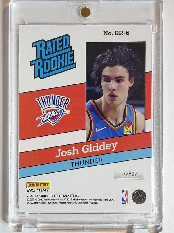 2021 Panini Instant Josh Giddey Rookie #RR6 /2502 Rated Rookie - Ready to Grade