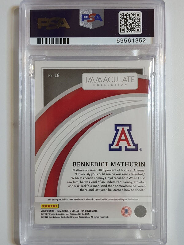 2022 Immaculate Benedict Mathurin Rookie #18 HOLO /49 RC - PSA 9 (POP 1)
