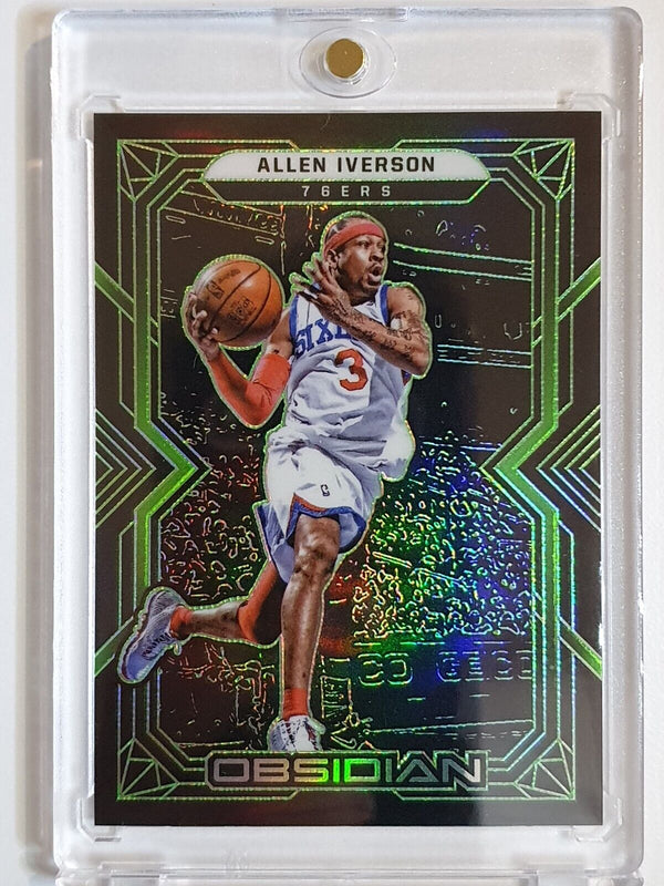 2021 Panini Obsidian Allen Iverson #138 ELECTRIC ETCH GREEN /25 Holo - Rare