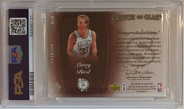 2007 SP Game Used Larry Bird #PATCH Game Worn Jersey - PSA 9 (POP 2)