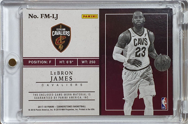 2017 Panini Cornerstones LeBron James #PATCH Game Worn Jersey - Rare