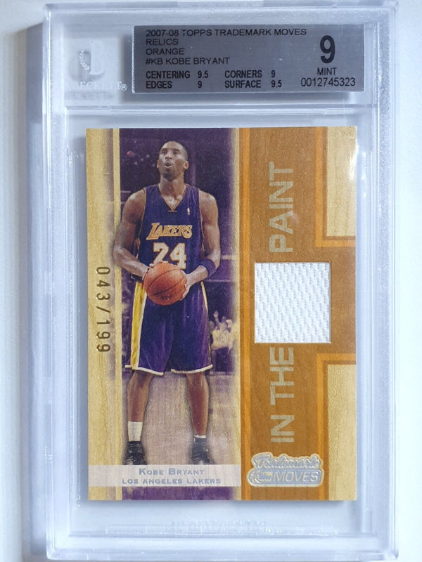 2007 Topps Kobe Bryant #PATCH ORANGE /199  Jersey - BGS 9 (POP 1)