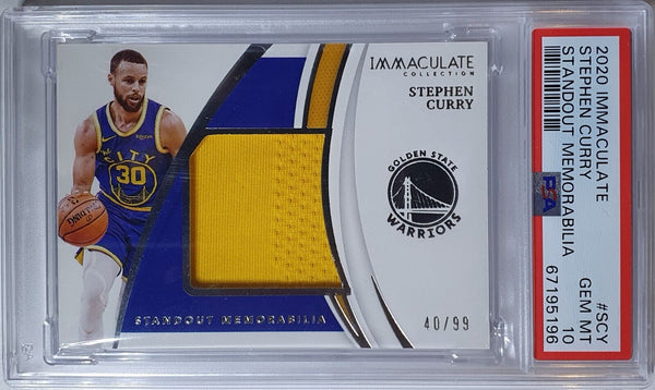 2020 Immaculate Stephen Curry #PATCH /99 Game Worn Jersey - PSA 10 (POP 1)