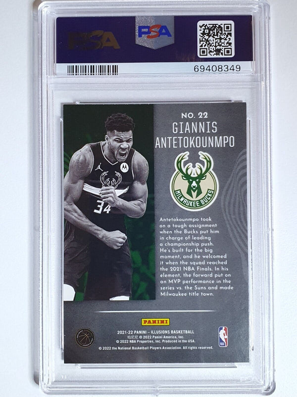 2021 Illusions Giannis Antetokounmpo #22 TOUGH ICE CASE HIT - PSA 9 (POP 3)