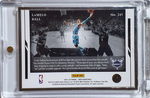 2021 Panini Noir LaMelo Ball #261 SILVER METAL FRAME /25 Feature Length - Rare