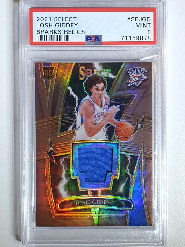 2021 Select Josh Giddey Rookie #PATCH /49 COPPER Sparks Jersey - PSA 9 (POP 1)