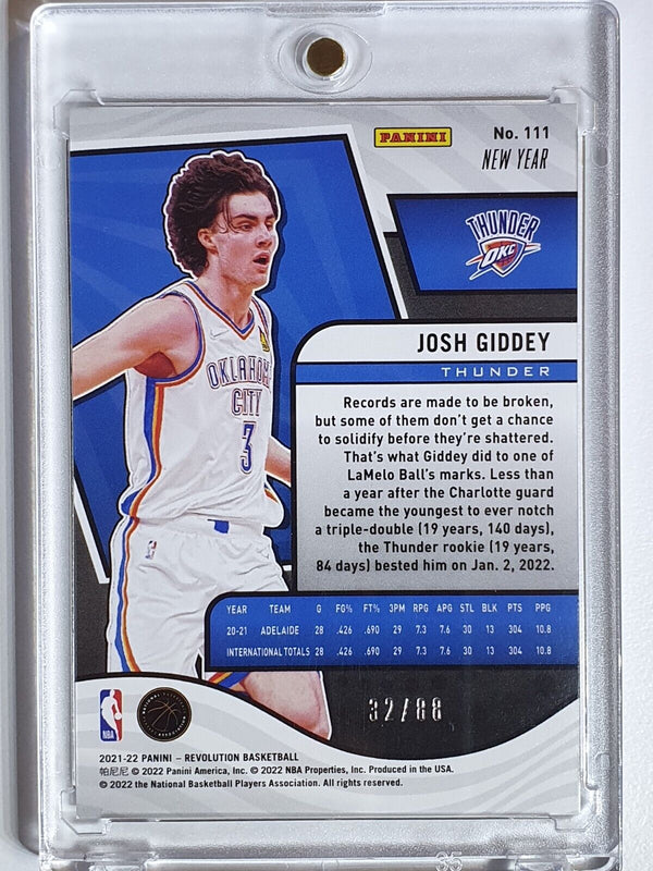 2021 Revolution Josh Giddey Rookie #111 New Year EMERALD /88 HOLO - Rare