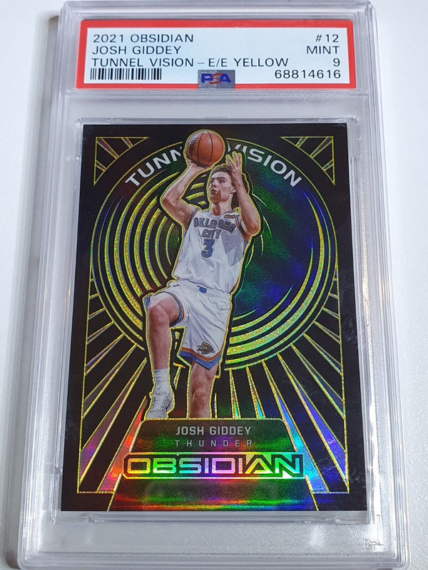 2021 Obsidian Josh Giddey Rookie ELECTRIC ETCH YELLOW /10 Holo - PSA 9 (POP 2)