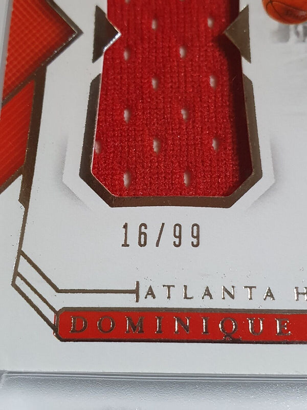 2018 National Treasures Dominque Wilkins #PATCH /99 Game Worn Jumbo Jersey