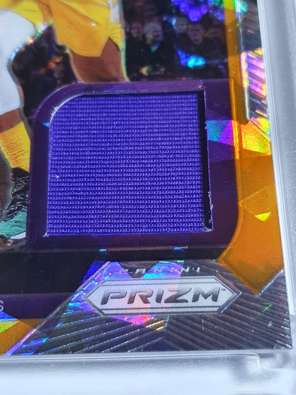 2020 Prizm LeBron James #PATCH ORANGE CRACKED ICE Game Worn Jersey - Rare