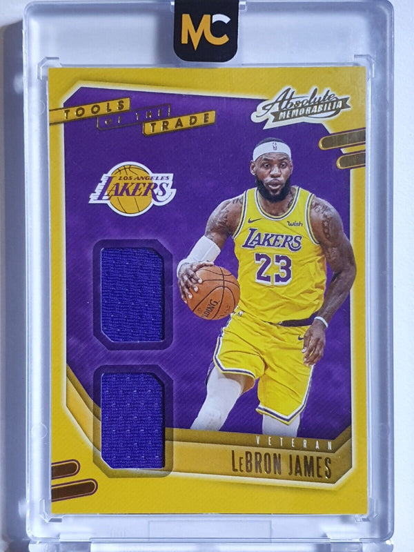 2020 Panini Absolute LeBron James #PATCH Game Worn Dual Jersey - Rare