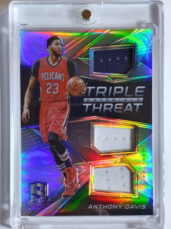 2016 Spectra Anthony Davis #PATCH SILVER /149 TRIPLE Game Worn Jerseys - Rare