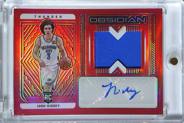 2021 Obsidian Josh Giddey Rookie Patch Auto ELECTRIC ETCH RED FLOOD Holo RPA