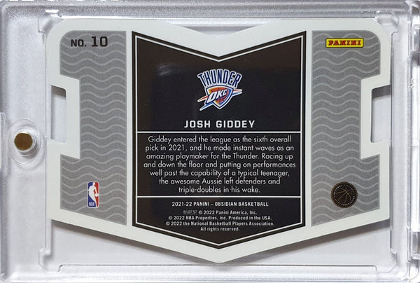 2021 Obsidian Josh Giddey Rookie #10 VITREOUS CASE HIT Die Cut - Ready to Grade