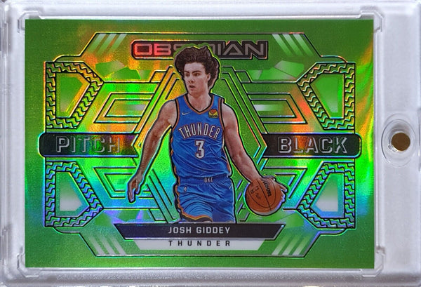 2021 Obsidian Josh Giddey Rookie #21 GREEN FLOOD HOLO Pitch Black RC - Rare