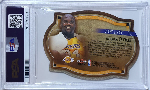 2002 Fleer Authentix Shaquille O'Neal #7 Courtside Classics - PSA 9 (POP 1)