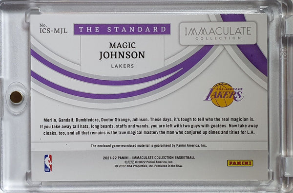 2021 Panini Immaculate Magic Johnnson #PATCH /25 Game Worn Jumbo Jersey - Rare