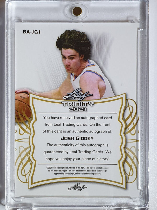 2021 Leaf Memories Josh Giddey Rookie AUTO BRONZE XRC - Ready to Grade