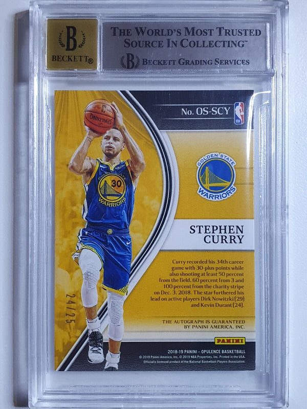 2018 Opulence Stephen Curry AUTO GOLD /25 Opulent Scripts - BGS 9 (POP 3)