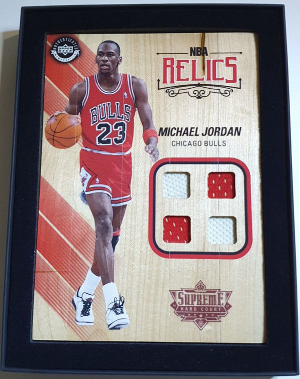 2016 Upper Deck Supreme Hardcourt Michael Jordan #PATCH Quad Game Used Jerseys