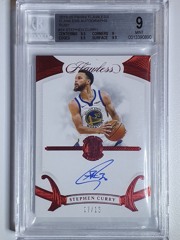 2019 Flawless Stephen Curry AUTO RUBY /15 Autographs - BGS 9 (POP 2)