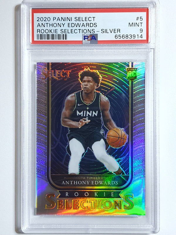 2020 Select Anthony Edwards Rookie Selections #5 SILVER Prizm - PSA 9 (LOW POP)