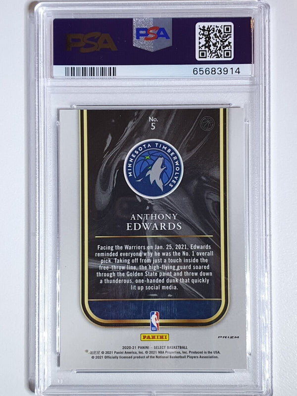2020 Select Anthony Edwards Rookie Selections #5 SILVER Prizm - PSA 9 (LOW POP)