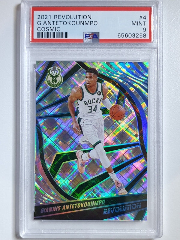 2021 Revolution Giannis Antetokounmpo #4 COSMIC /99 HOLO - PSA 9 (POP 3)