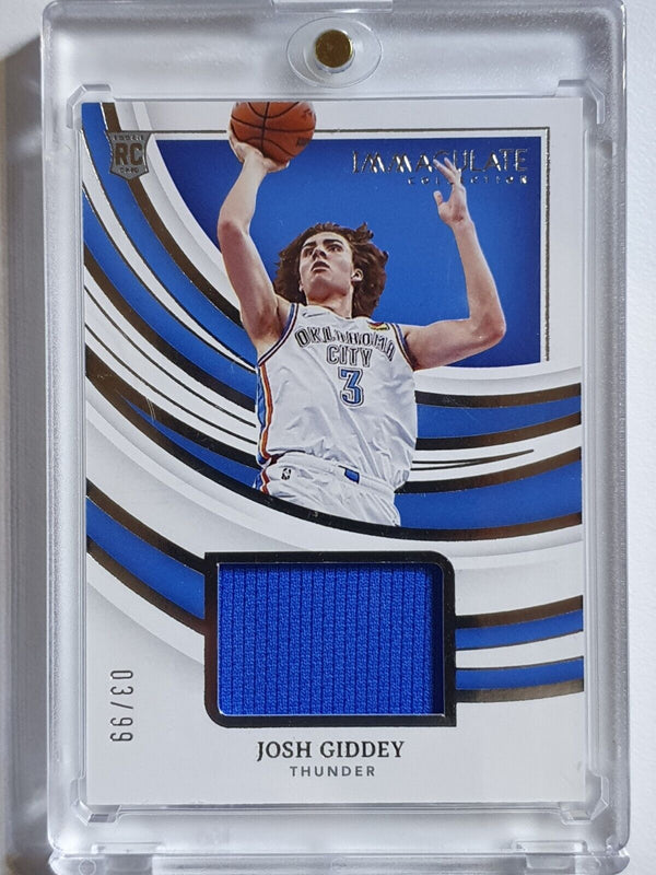 2021 Immaculate Collection Josh Giddey Rookie #PATCH /99 RC Jersey #