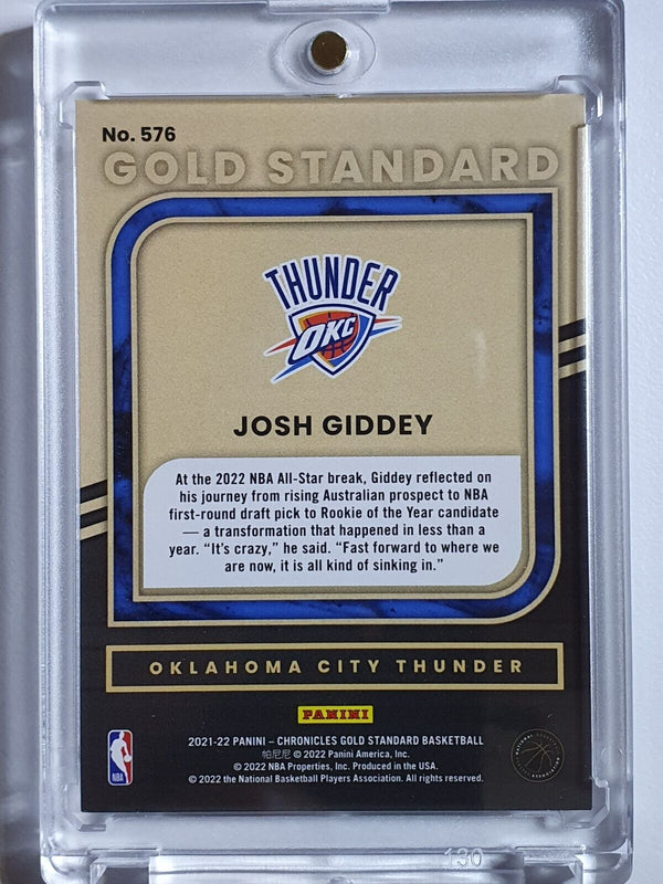 2021 Gold Standard Josh Giddey Rookie /99 SILVER Holo Chronicles RC - Rare