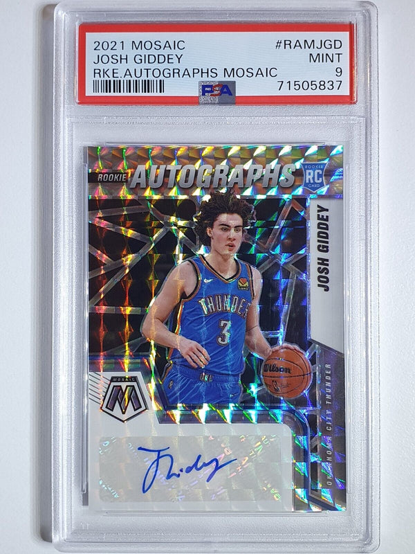 2021 Panini Mosaic Josh Giddey Rookie Autographs RC - PSA 9 (POP 3)